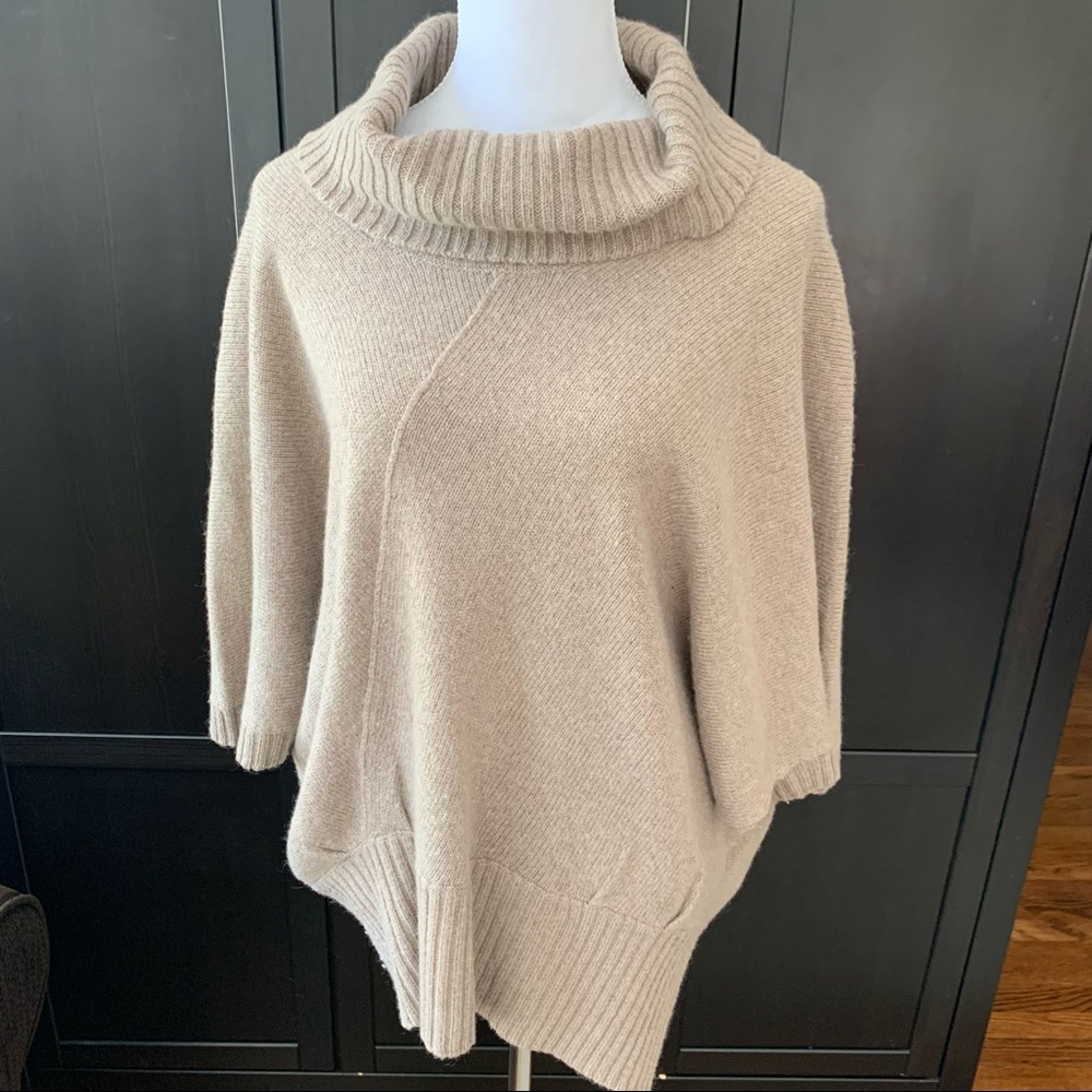 Light Brown/ Tan Short Sleeve Turtleneck Banana Republic